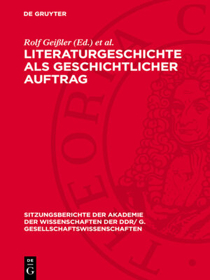 cover image of Literaturgeschichte als geschichtlicher Auftrag